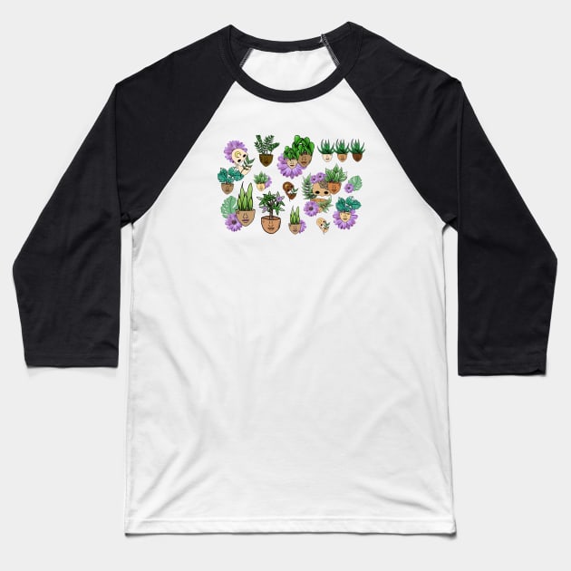 Surreal All Over Print of Punk Plant People Baseball T-Shirt by Tenpmcreations